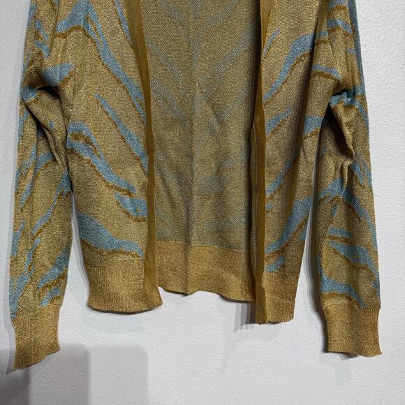 Happy Sheep Metallic Open Front Cardigan Sz L NWT - Picture 4 of 13